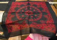Red Black Paisley Design BANDANA Scarf Head Neck Face Wrap Handkerchief