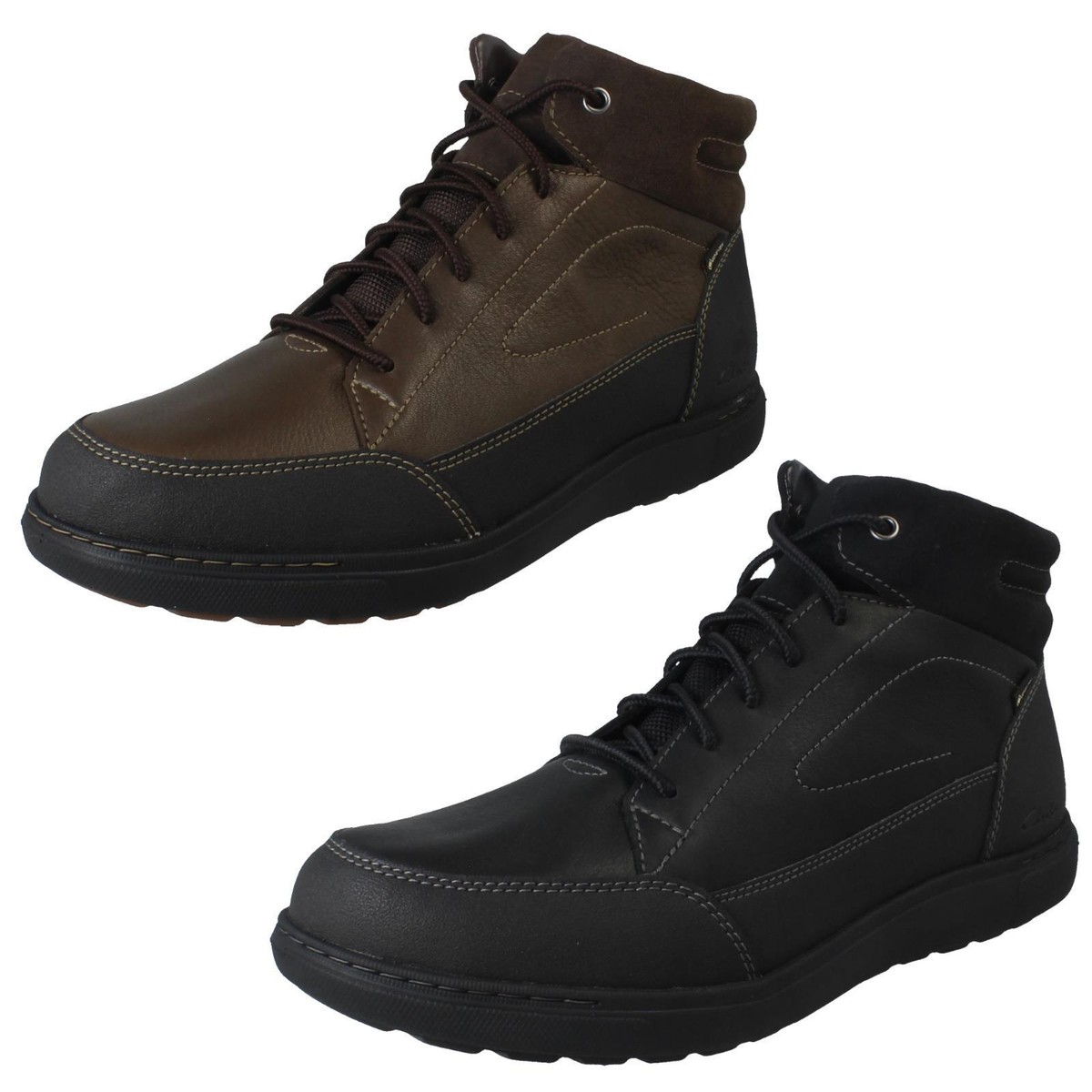 Herren Clarks' Mapstone Hi GTX' Freizeit Leder Wasserfeste Stiefel