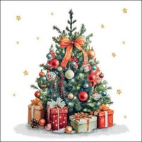 20 Papierservietten, Servietten Decorated Christmas Tree Ambiente 33X33Cm