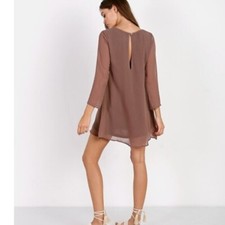 Show Me Your Mumu (Small) Witcher Mushroom Sheer Chiffon Flowy Brown Dress