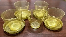 Cups & Coasters Sparkle 1950/1969s  3” Tall Yellow Plastic Stackable  #2A