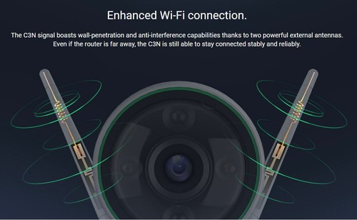 CÁMARA WIFI INTELIGENTE 2MP EZVIZ C3N SEGURIDAD DETECCIÓN HUMANA VISIÓN NOCTURNA EXTERIOR UK - Imagen 12 de 21