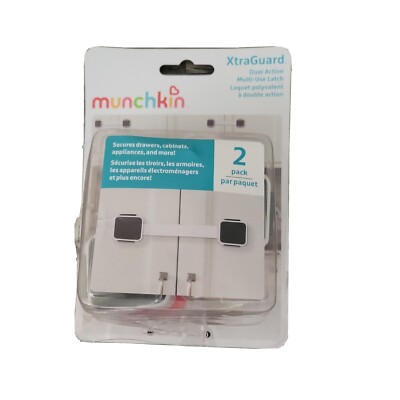 Munchkin Xtraguard Dual Action Multi Use Latches 2 Count NEW 