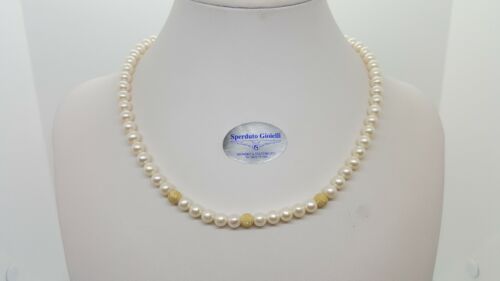 Armonías Collar de Perlas 6-6, 5MM Cierre Y Esferas de Oro Amarillo 18KT (0478) - Imagen 1 de 9