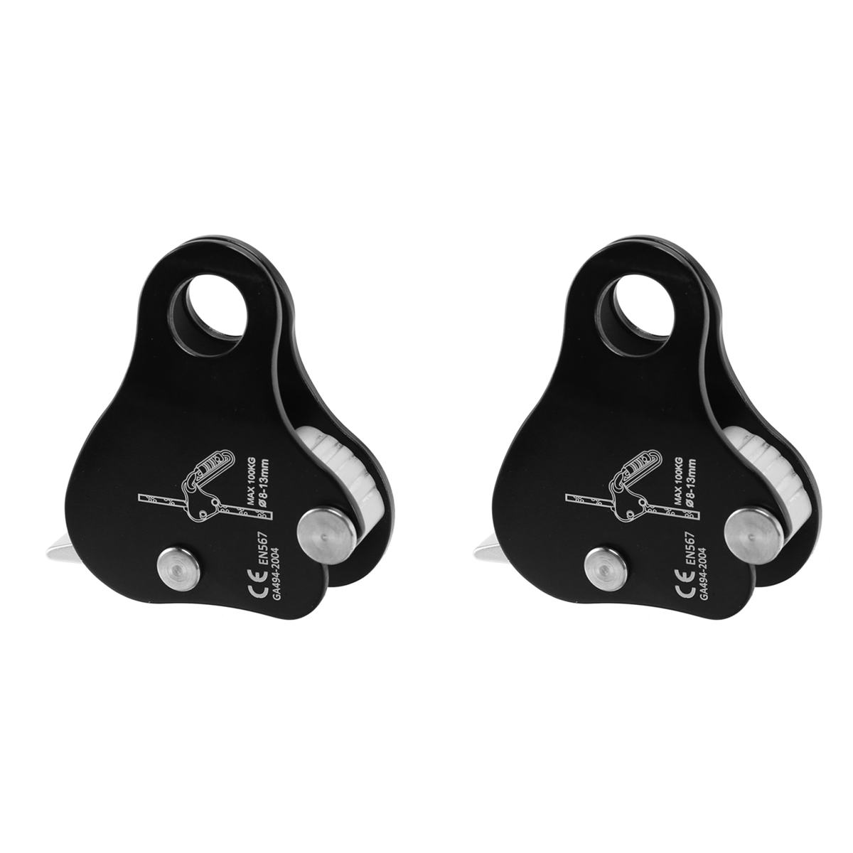 2X Rope Ascender,Rock Climbing Tree Arborist Rope Grab SelfLocking