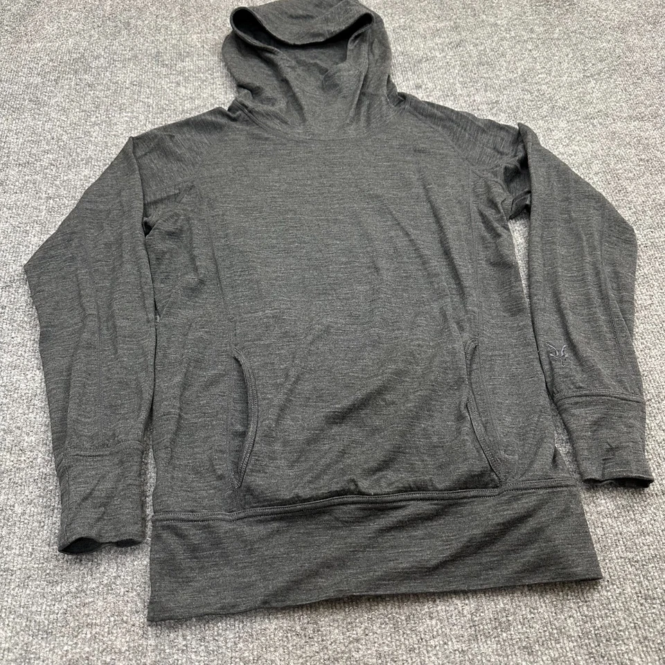 Sudadera con capucha para mujer Ibex de lana merino pequeña gris con certificación Zque Canadá Foto 2 de 4