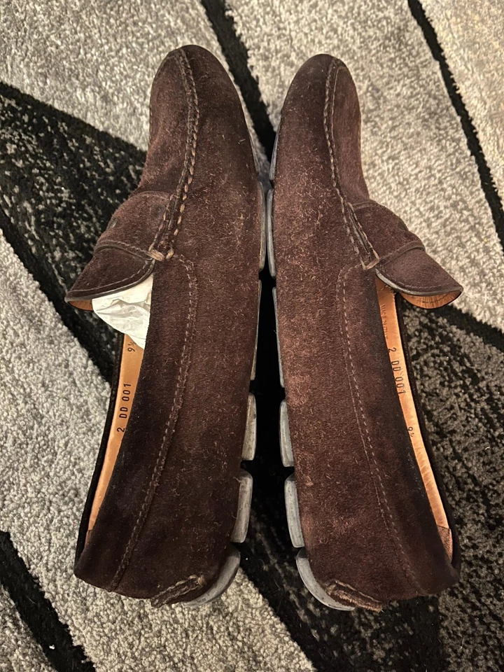 Talla 10.5 - Reino Unido 9.5 - Prada Marrón Gamuza Mocasín Driver Foto 4 de 4