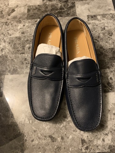 Prada Spazzolato Rios Calzature Uomo Navy Blue Size 11.5 | eBay