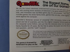 JEOPARDY 25th Edition Nintendo NES Game TEK Original 1987 Manual Booklet **ONLY*