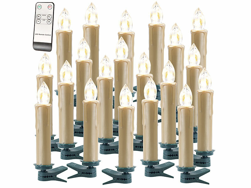 Bougies LED sans fil XMS-35.r Lunartec dorées à minuterie
