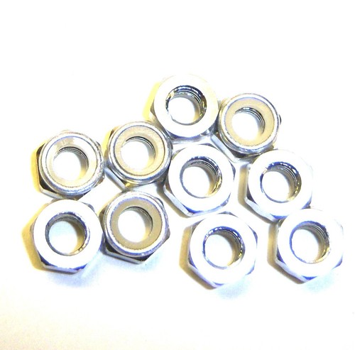 RC Model M2.5 2.5mm - M10 10mm Steel Metric Nylon Locking Nut Nuts Silver x10 - Picture 3 of 4