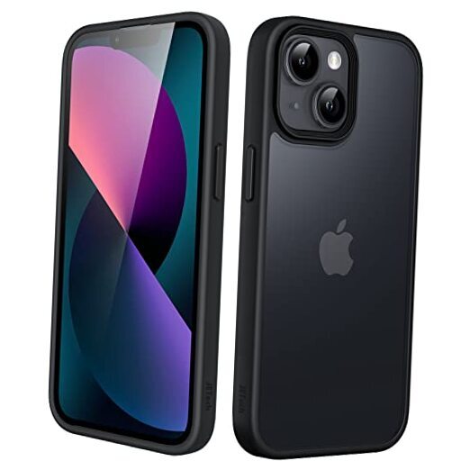 Matte Case for iPhone 13 6.1-Inch, Shockproof Military Grade Drop Black