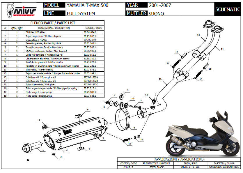 GPR Auspuff Komplettanlage Für Yamaha T-Max 500 2004-2007 - Straßenzugelassen