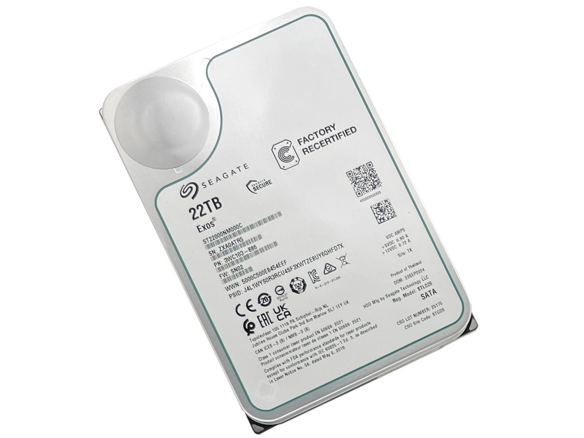 Seagate Exos ST22000NM000C 22TB CMR 7200RPM SATA6Gb/s 3.5
