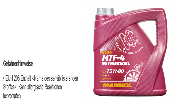 4 Liter Original Mannol GetriebeöL MTF-4 Getriebeoel 75W-80 Gear Oil-image