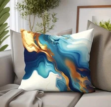 2 Pcs Marble Patterns Luxury Soft Square cushion cover Cases 45x45 cm Brand New