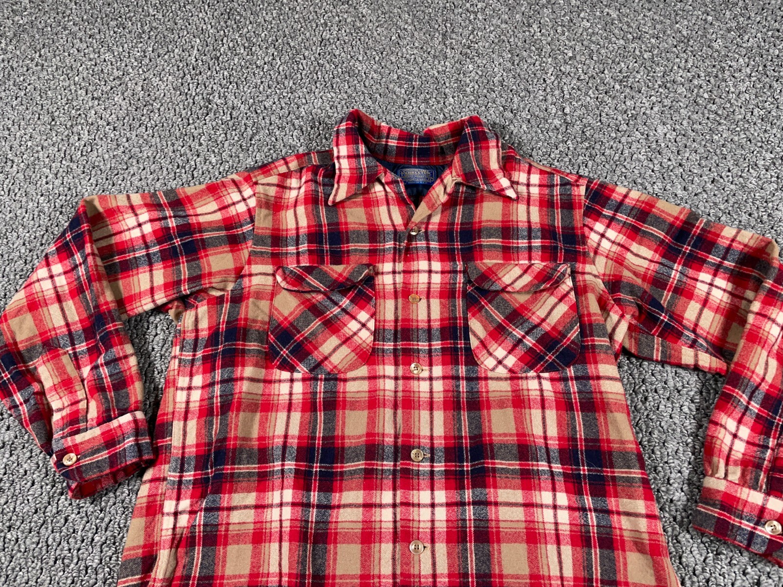 VTG Pendleton Wool Loop Collar Flannel Shirt Adul… - image 12