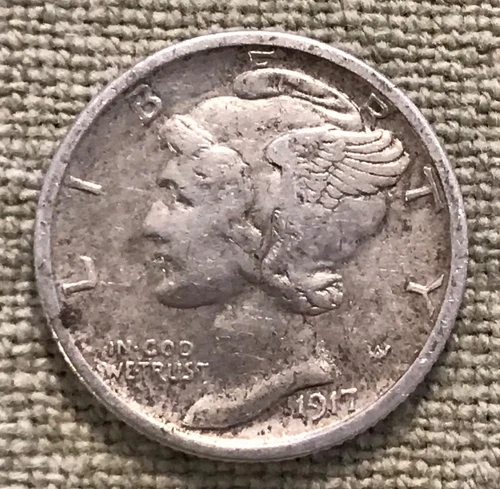 1917-s Mercury Dime,  XF +, Better date