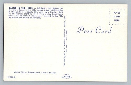 New Castle Ohio OH Castle In The Hills Coshocton County Postcard 1950s - Picture 2 of 2