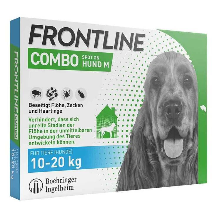FRONTLINE COMBO gegen Zecken, Flöhe bei Hunden M (10-20 kg) · 3 St · PZN 1755859