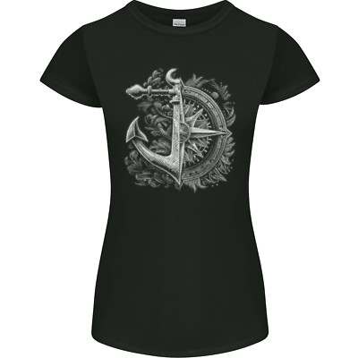 Segelkompass Anker Seemann Boot Yacht Damen Petite Cut T-Shirt