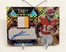 2022 KADARIUS TONEY #d /10 Panini Select GOLD Prizm Patch AUTO SSP KC Chiefs