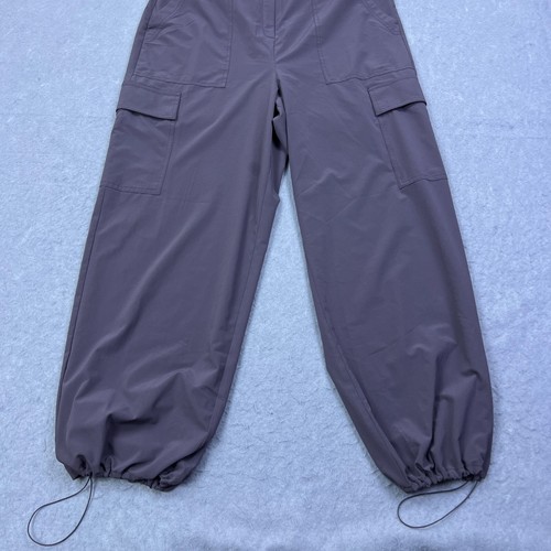 Athleta Brooklyn Utility Jumpsuit Women's 14 Shale Purple Cargo Wide Leg Cinch** - Picture 2 of 14