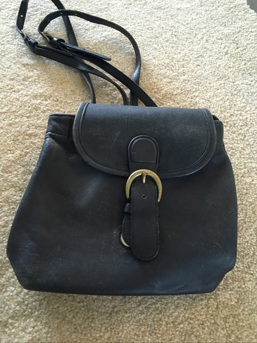 VINTAGE COACH BLACK LEATHER MINI Medium 
