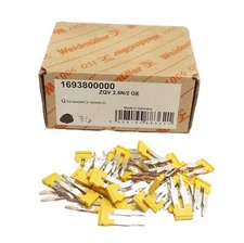 Lot of 36 Weidmuller ZQV 2.5N/2 GE W-Series Cross Connectors, 2-Pole, 24A Rating