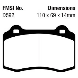 Pastillas de freno delanteras EBC DP41031R Yellowstuff para Dodge Viper 1992-2002 Foto 3 de 4
