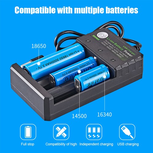 3 Slots Smart Battery Charger LED Display for 3.7V Rechargeable 18650 Batteries - Picture 7 of 12