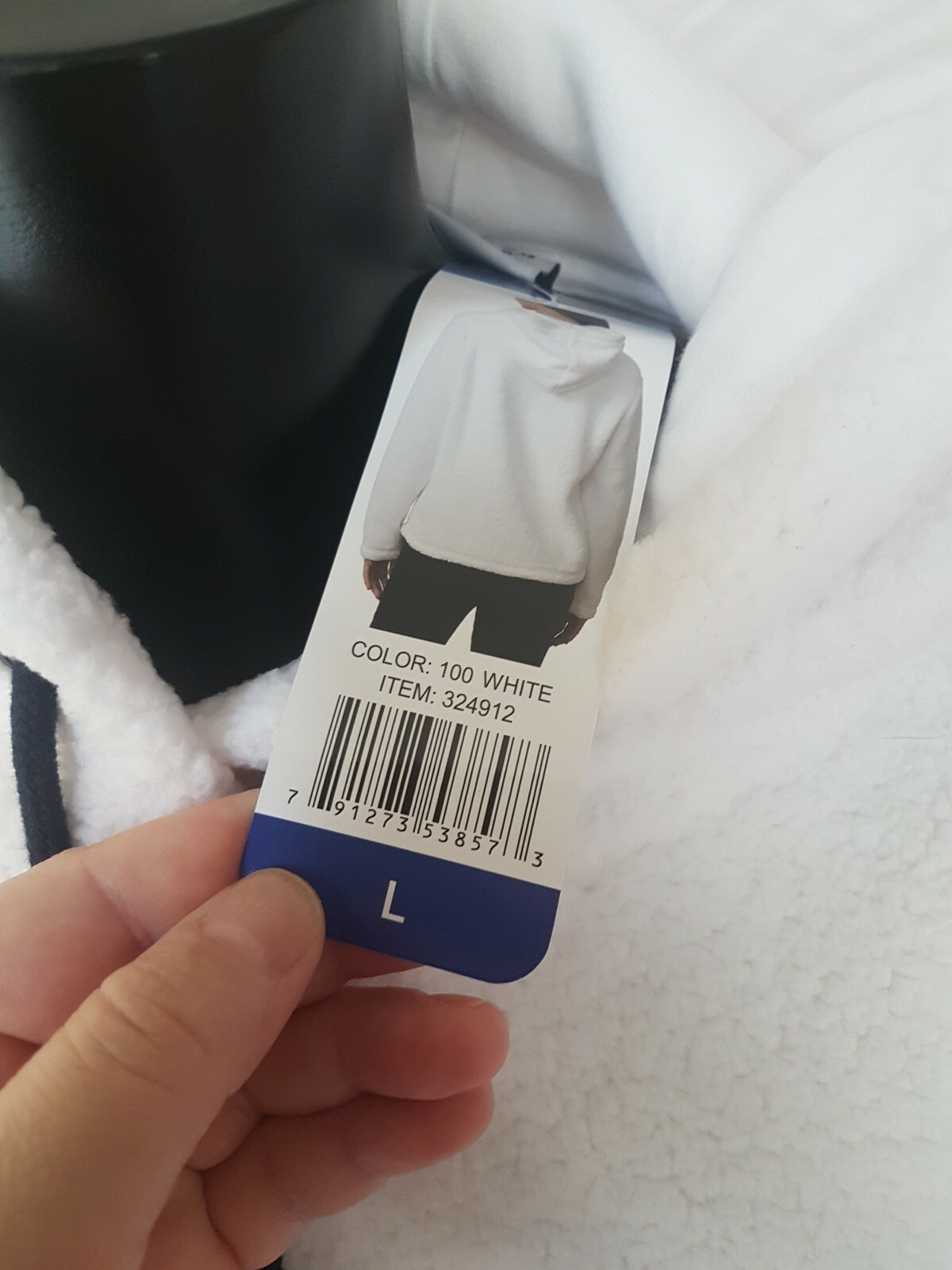 Felpa con cappuccio bianca FILA 100 pile taglia L donna manica lunga articolo 324912 nuova con etichetta