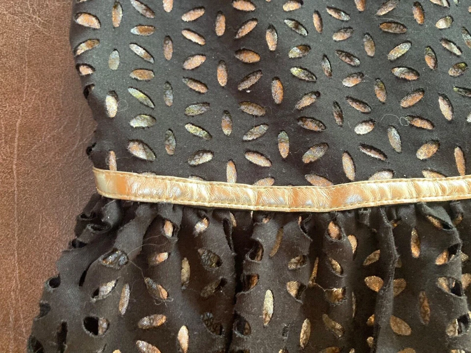 Girl's Size S 6-6X XHILARATION Holiday Party Dress Black/Gold Cut Out Sleeveless - Image 4 of 4