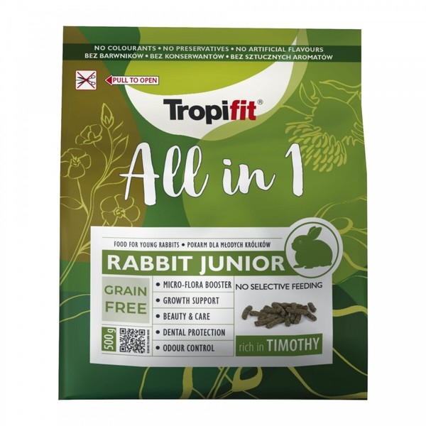 Tropifit All In 1 Rabbit Junior 500G - Hasen Futter FüR Junge Kaninchen Hase-image