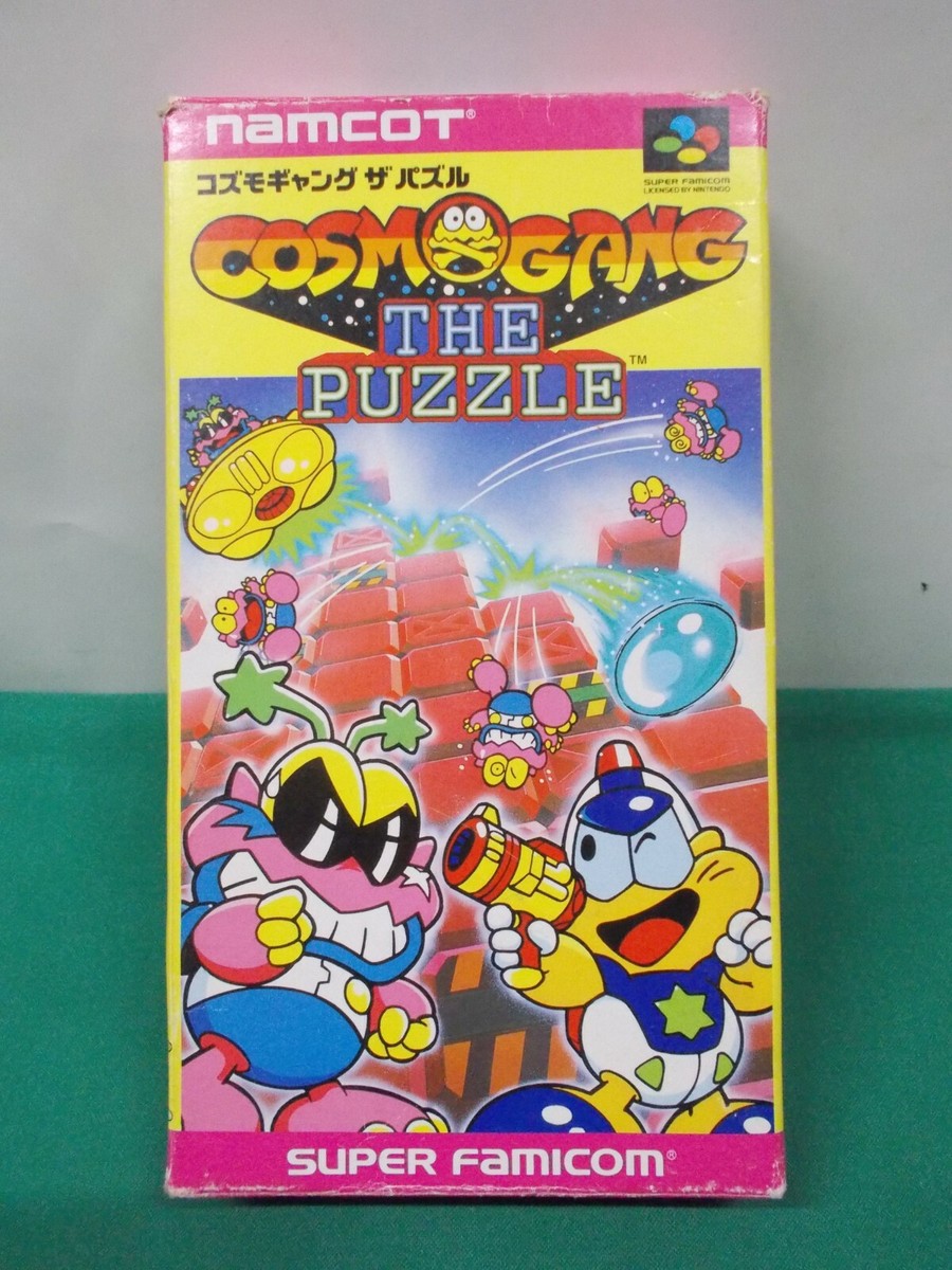 SNES -- COSMO GANG THE PUZZLE -- Boxed. Super famicom. Japan game