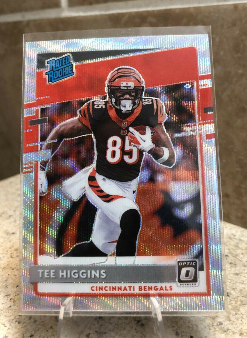 2020 Panini Donruss Optic Rated Rookies Wave Prizm /199 Tee Higgins Rookie RC