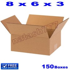 150 - 8x6x3 Cardboard Boxes 32ECT Mailing Packing Shipping Corrugated Carton