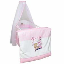 4-20 tlg. Baby-Bettset mit Stickerei Bettwäsche Himmel Wickelauflage NEU