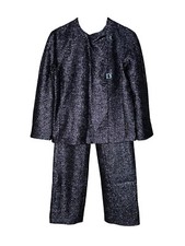 GIANNI VERSACE COUTURE WOMENS DESIGNER SUIT~STUNNING Shimmering Navy Dark Blue
