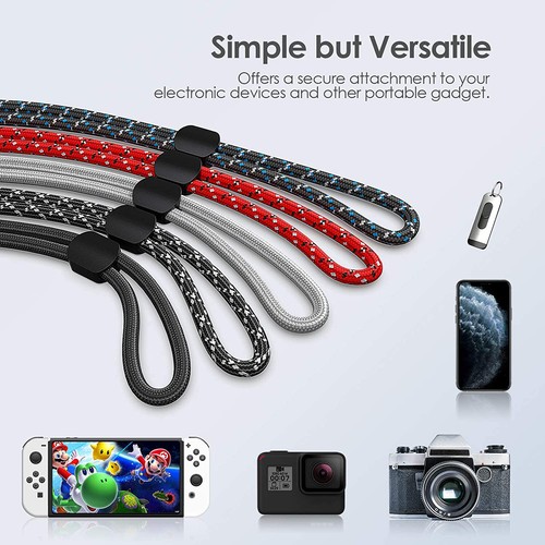 Cordon de sangle de poignet 6 pièces 5,9" pour appareil photo, iPhone, Galaxy, téléphones portables, GoPro, USB - Photo 8 sur 11