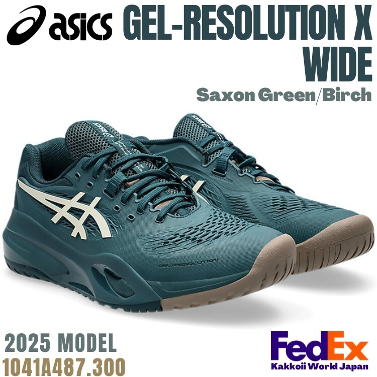 Asics Tennis Shoes GEL-RESOLUTION X WIDE Saxon Green/Birch