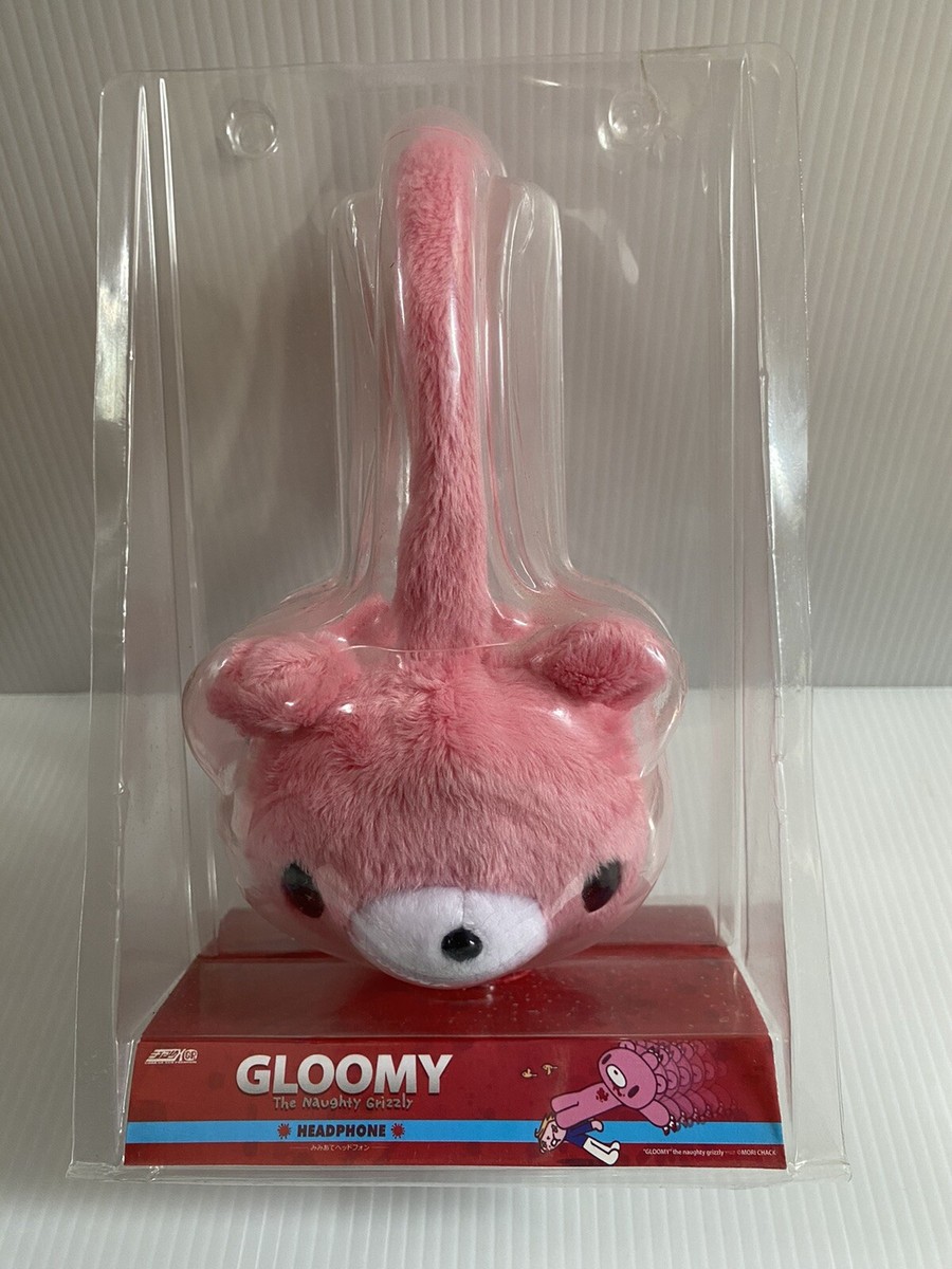 RARE Chax GP Gloomy Bear Pink Plush Doll Headphones Taito