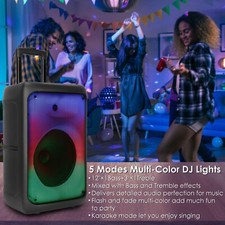 Portable Wireless Party Speaker w/ Five Colorful Lighting Modes Trolley Handle