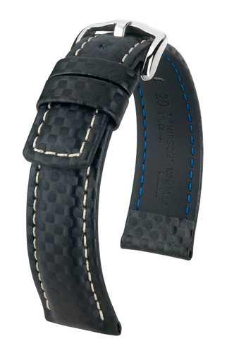 UHRENARMBAND HIRSCH CARBON WATER RESISTANT 18, 20, 22, 24 MM QUICK RELEASE - Picture 5 of 13