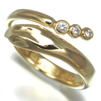 Auth Tiffany&Co. Ring Snake Diamond US5 18K 750 Yellow Gold