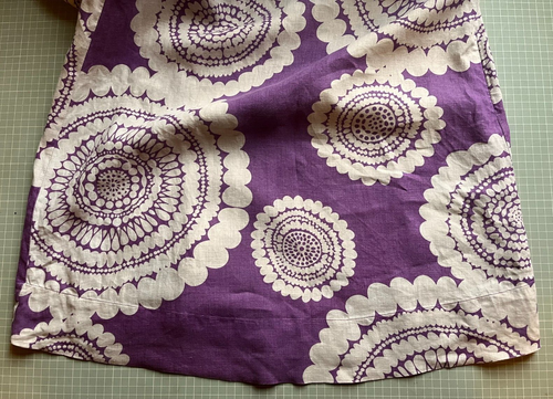 Boden 100% linen purple tunic dress, sz 18, VGC, retro op art print kaftan - Picture 8 of 17