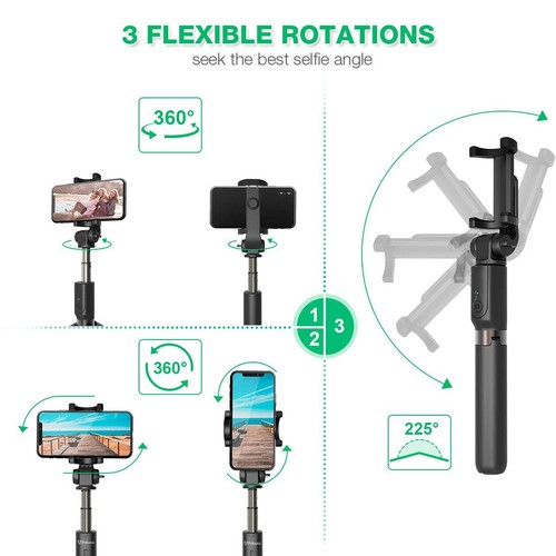 Selfie Stick Tripod Bluetooth Wireless Remote Cellphone Mount Holder Stand - Picture 16 of 43