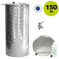 Saftfass Edelstahl mit Schwimmdeckel 150 Liter  Fass f&uuml;r Saft / Most / Apfelsaft