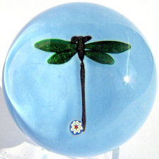 Briefbeschwerer Paperweight PETER MCDOUGALL Dragonfly, grüner + roter Aventurin!