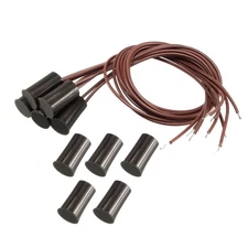 5pcs RC-33 NC Recessed Wire Door Contact Sensor Alarm Magnetic Reed Switch Brown